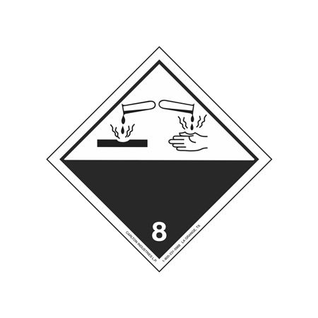GHS Class 8 Corrosive Material Label Transport Pictogram 2"